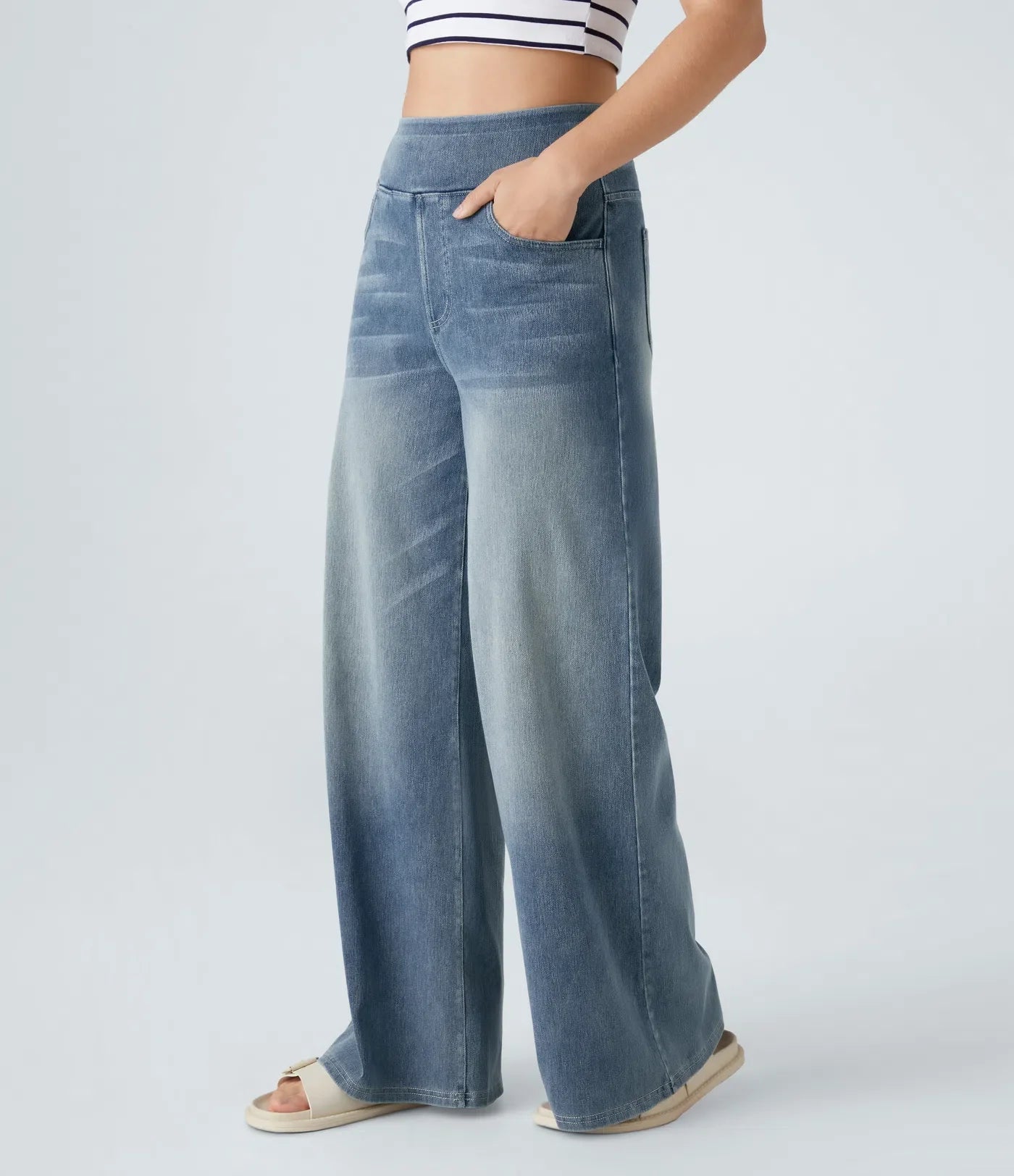 Elin™ | Högmidjade Stretchbyxor