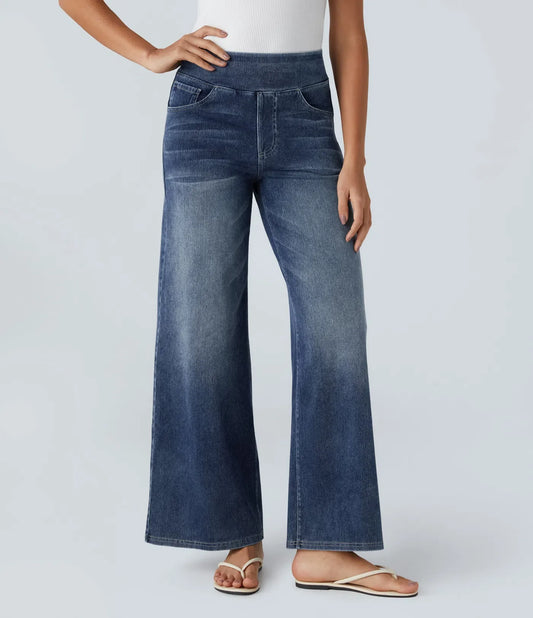 Elin™ | Högmidjade Stretchbyxor