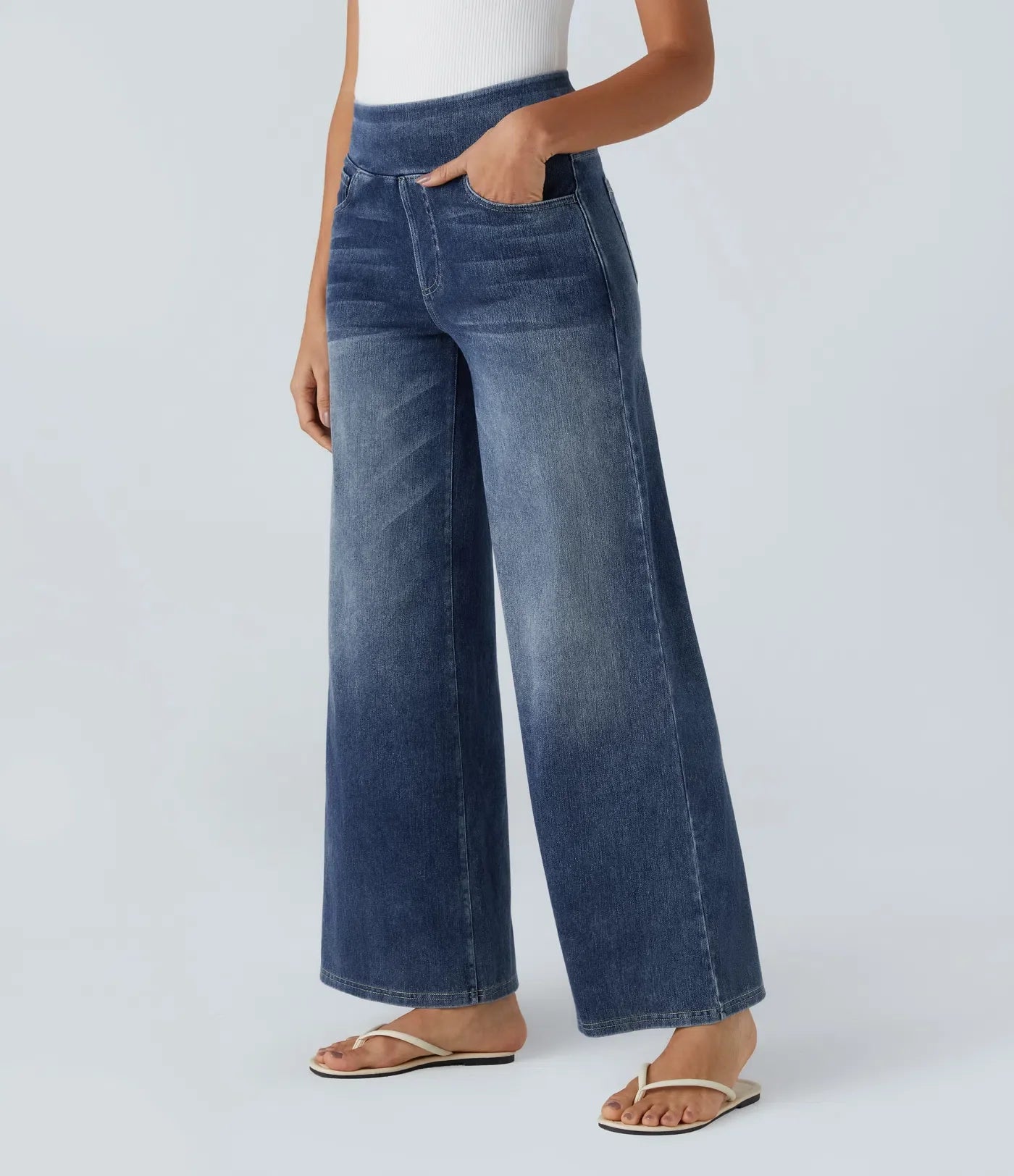 Elin™ | Högmidjade Stretchbyxor